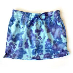 NWT PINK Victoria’s Secret Blue Purple Tie Dye Fleece Skirt S
